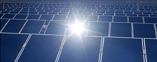 Thin Film Solar Panels in a solar farm