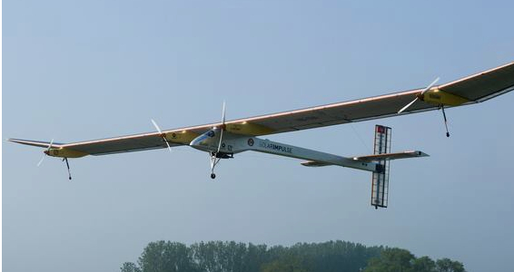 The solar impulse plane flying