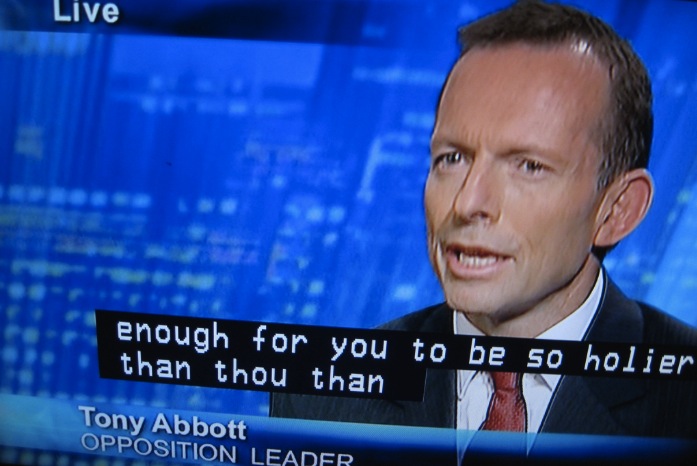 Tony Abbott on telly