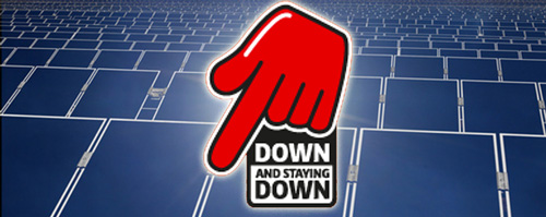 coles big red hand and some solar panels