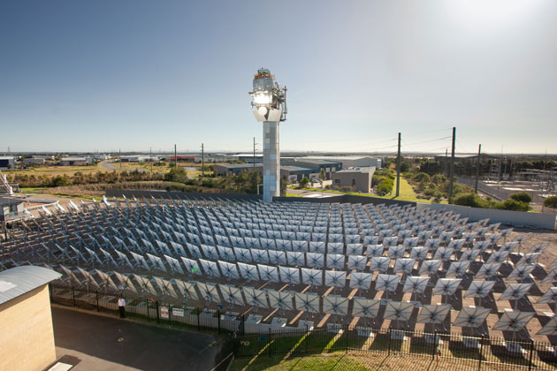 CSIRO solar tower with mirror array.
