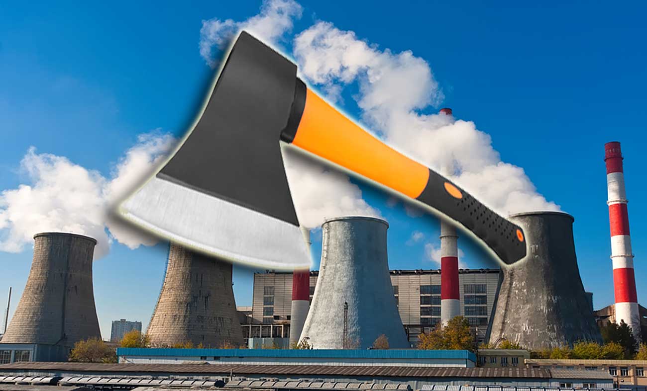 axe over a power station