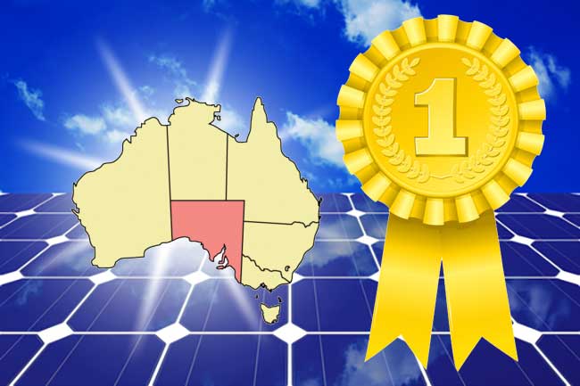 solar panels and south australia map
