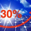 30% badge on a solar panel
