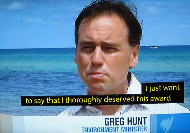 greg hunt - not his real words