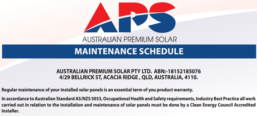 APS maintenance schedule