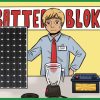 a solar panel, a battery and a blender