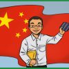 Chinese dude holding a solar cell