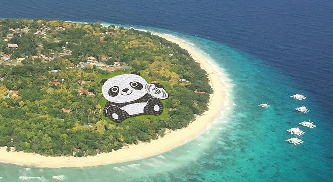 Panda shaped solar power plant for Fiji