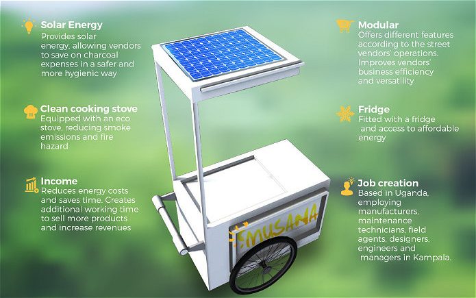 Musana solar powered street vending cart