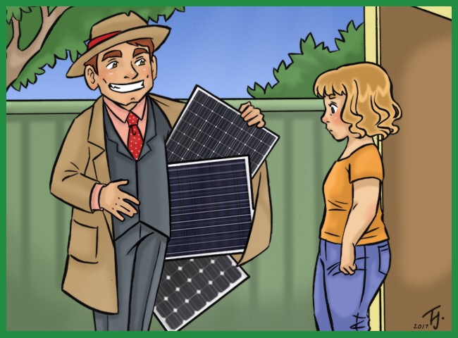 Door to door solar salesman