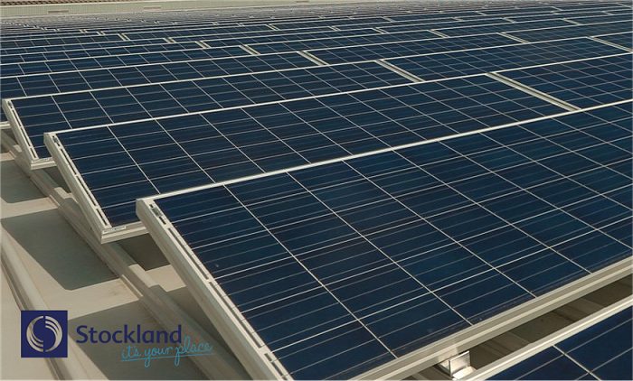 Solar panels at Stockland shopping centres