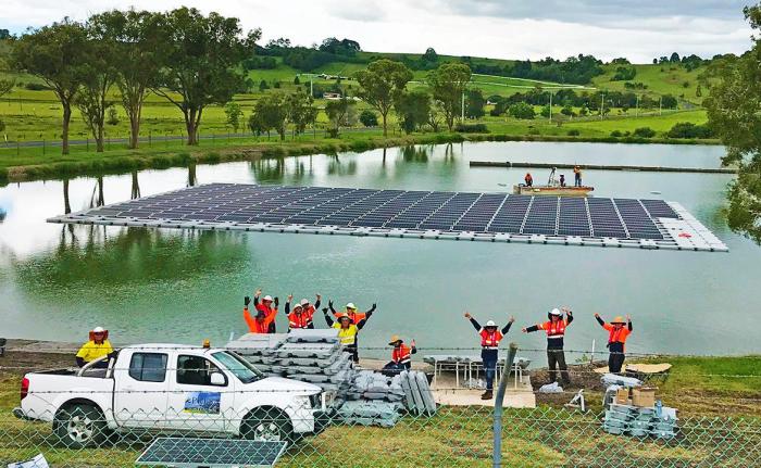 Floating solar panel installation - Lismore