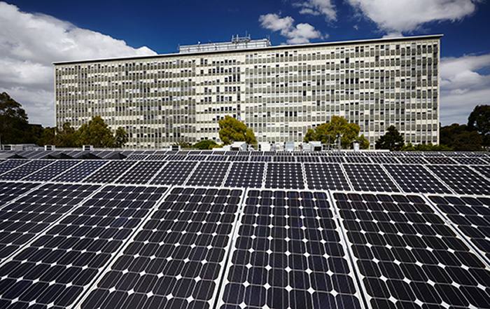 Solar panels at Monash University, Melbourne