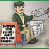 paper seller with headline about small business solar