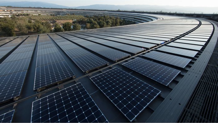 Apple campus solar panels