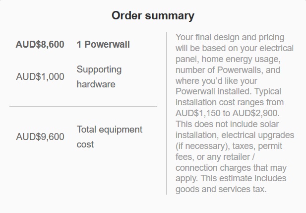 Tesla Powerwall 2 battery current price - April 2018