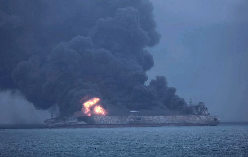 Oil tanker fire