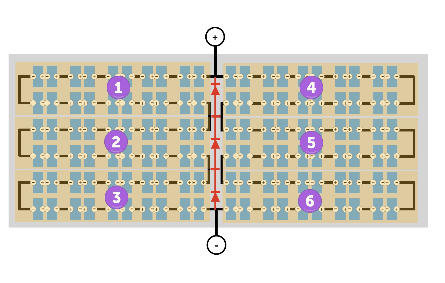 half cut panel cell arrangement