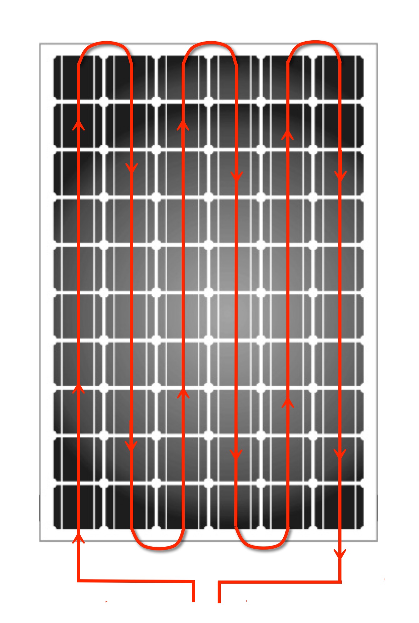 Solar panel current flow