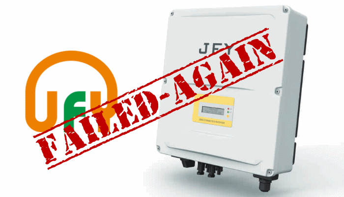 JFY inverter fails CEC re-testing