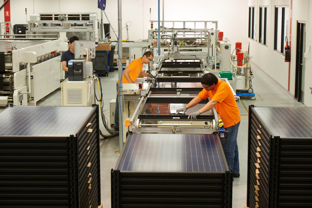 Tindo's fully automated solar panel production line