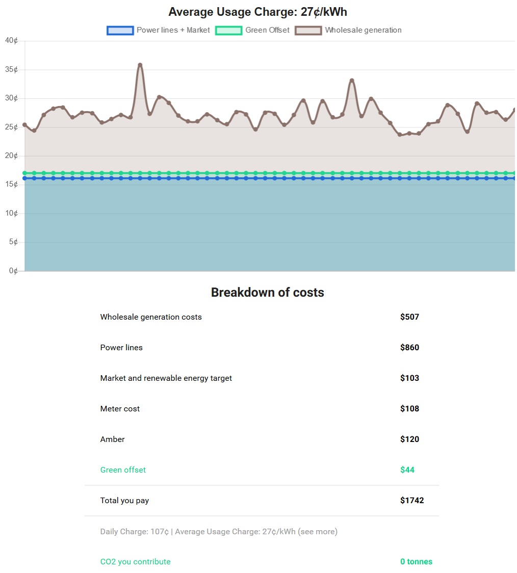 Amber Electric Cost Breakdown