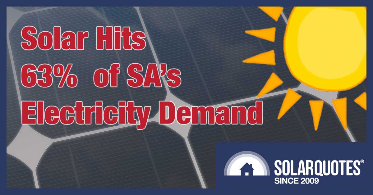 solar record for South Australia