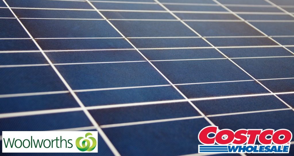 Solar energy - Woolworths and Costco