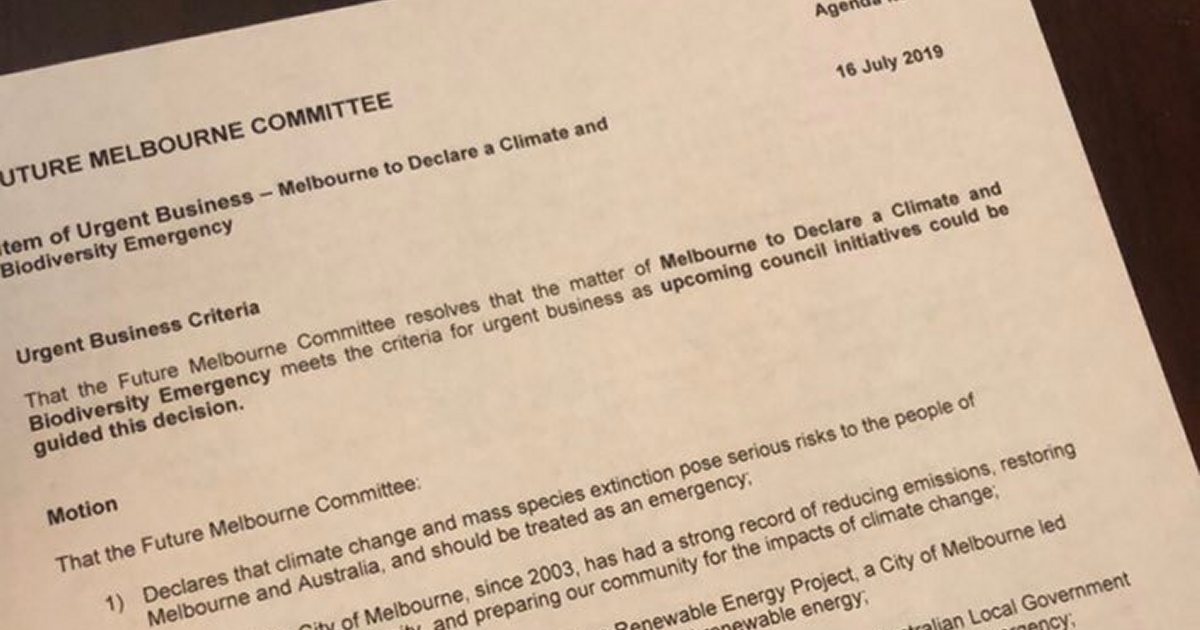 Noosa, City Of Melbourne Councils Declaring Climate Emergencies