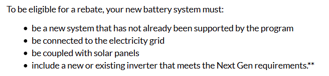 Canberra battery subsidy eligibility