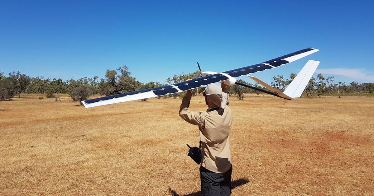 the image shows a battery powered drone