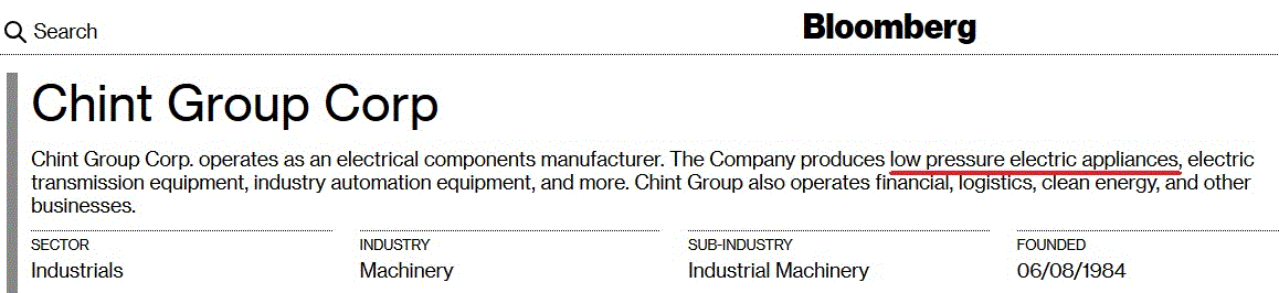 Bloomberg - Chint Group Corp