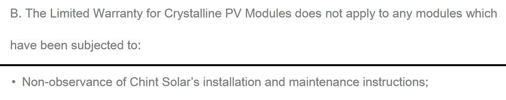 Astronergy solar panels warranty condition