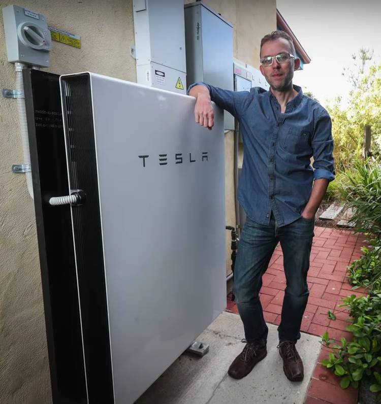 Finn with his Tesla Powerwall