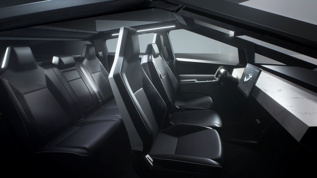 Tesla Cybertruck electric pickup interior