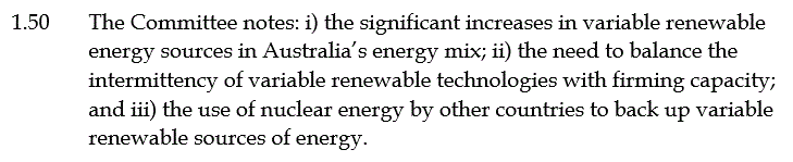 Committee notes on renewable energy