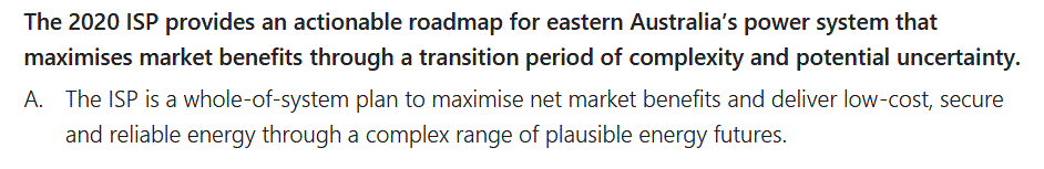 AEMO Draft 2020 Integrated System Plan executive summary