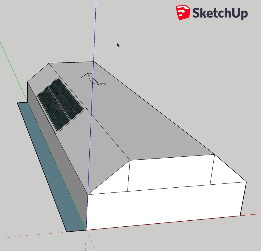 Solar panels filling the sketchup image