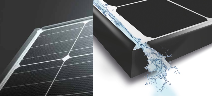 Panasonic solar panel corner drains