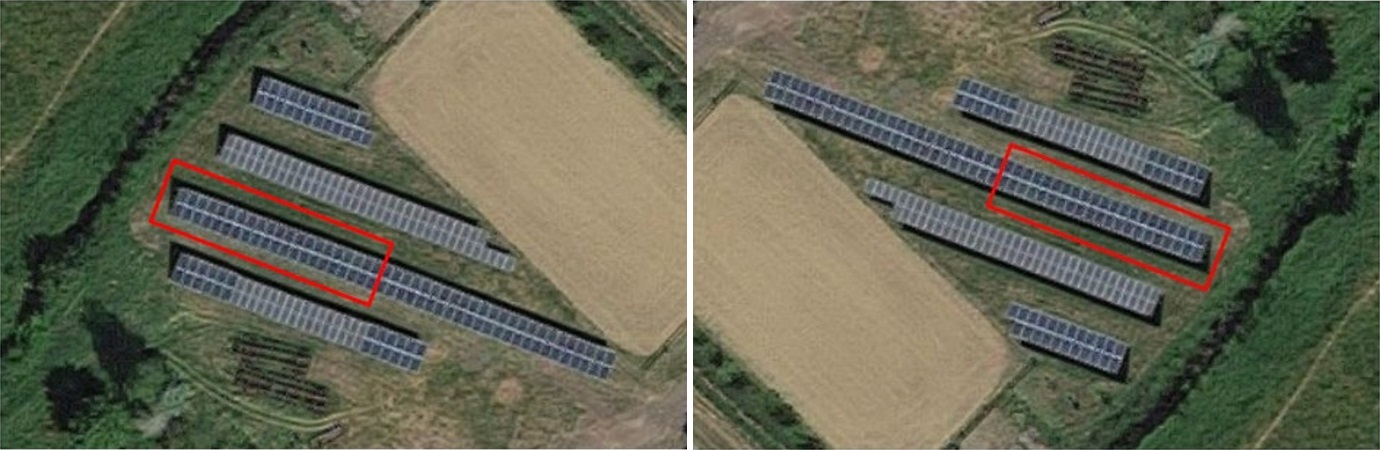 Solar panel arrays used for testing