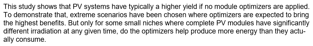 Solar panel optimizer study summary