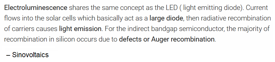 electroluminescence - solar cells