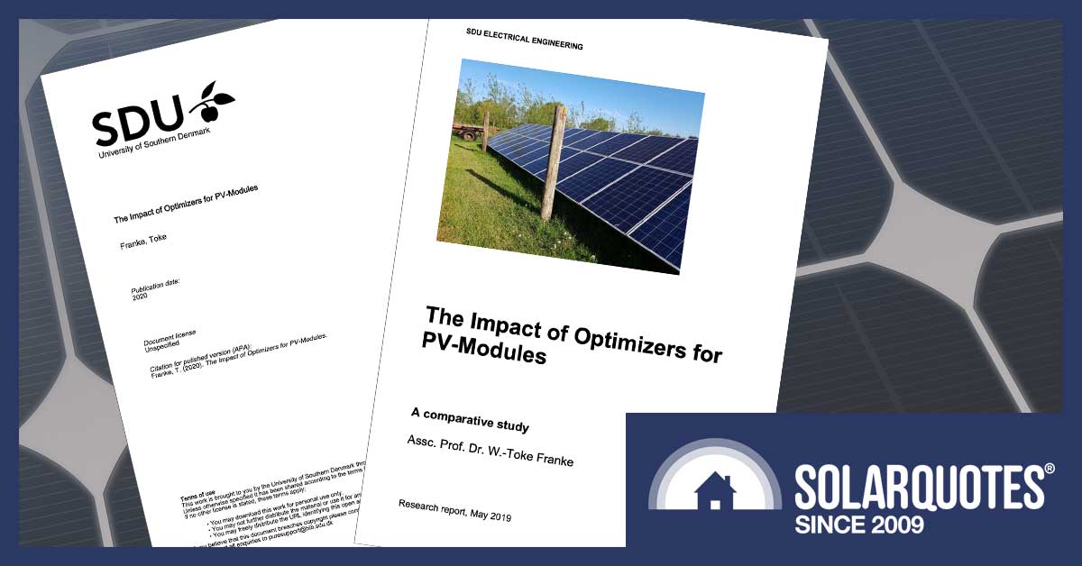 Danish study - solar panel optimisers