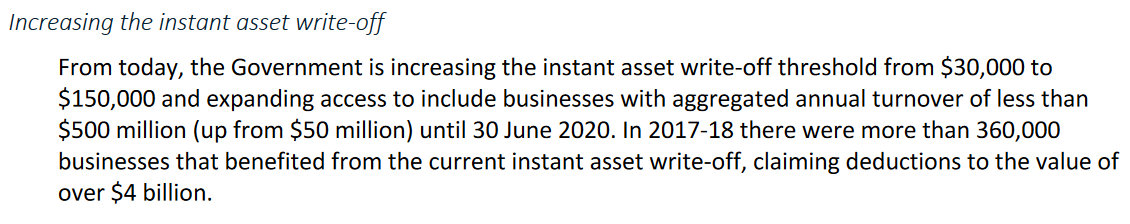 Instant asset write-off details