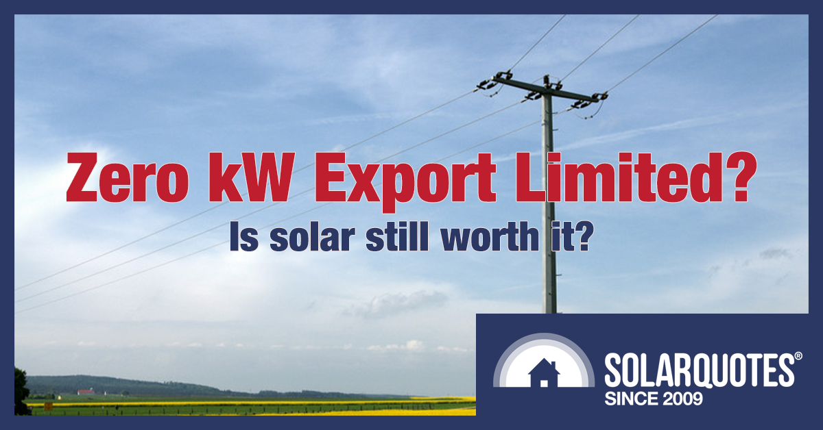 Zero export limited - solar power in Australia