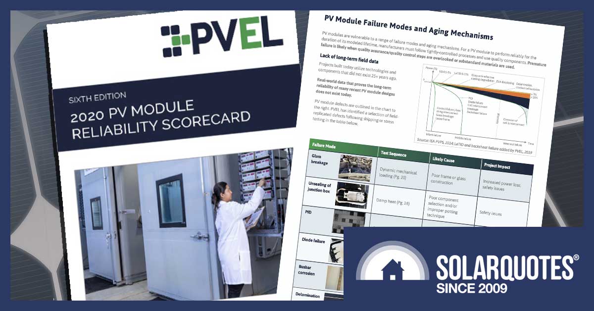 PVEL 2020 PV Module Reliability Scorecard