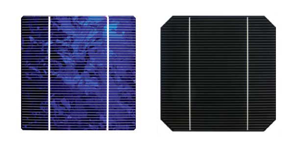 polysilicon and monosilicon solar cells