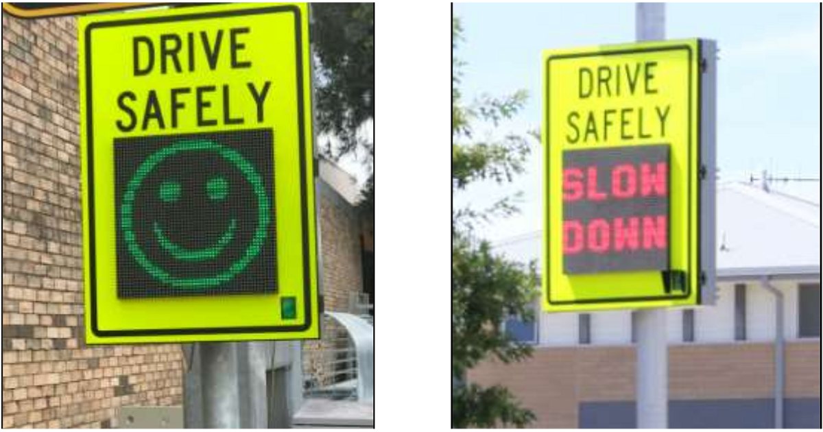 Solar road safety sign trial
