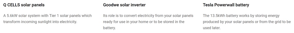 Q Cells solar panels, Goodwe inverter and Tesla Powerwall